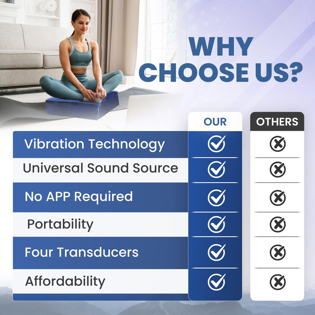 Vibroacoustic Therapy Meditation Cushion bundle with custom amplifier