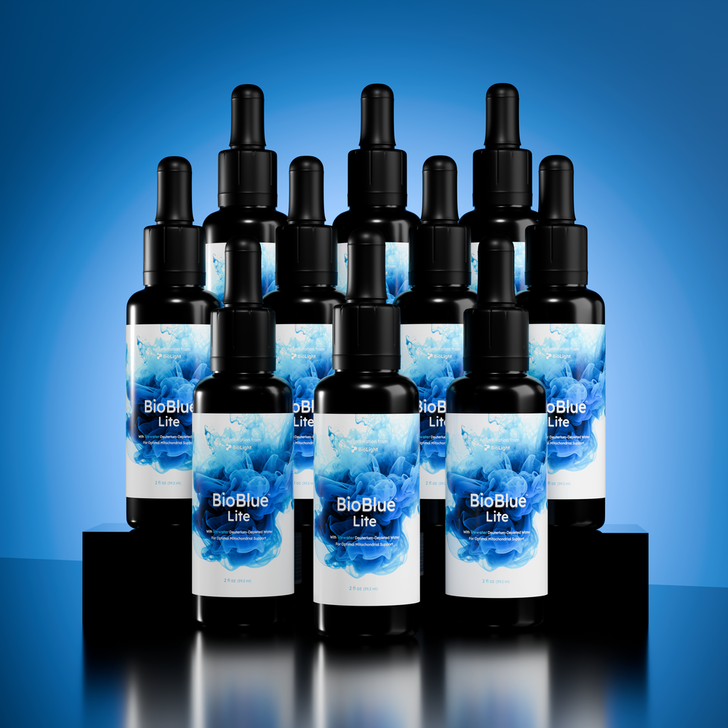 BioBlue Lite: Methylene Blue Supplement w/ Litewater (Deuterium-Depleted Water) - Support Brain Health & Mitochondrial Function | Red Light Therapy Synergist | 1% Solution, USP Grade