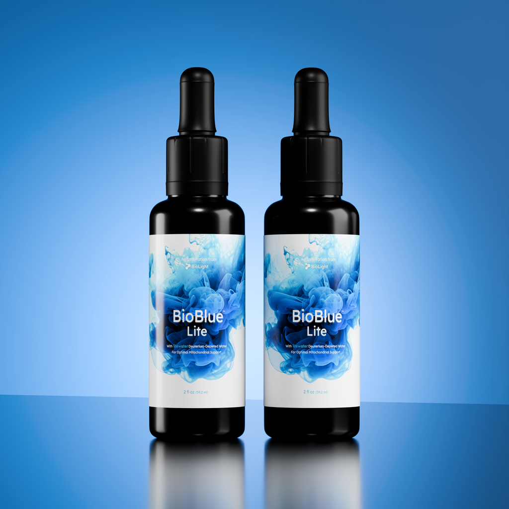 BioBlue Lite: Methylene Blue Supplement w/ Litewater (Deuterium-Depleted Water) - Support Brain Health & Mitochondrial Function | Red Light Therapy Synergist | 1% Solution, USP Grade
