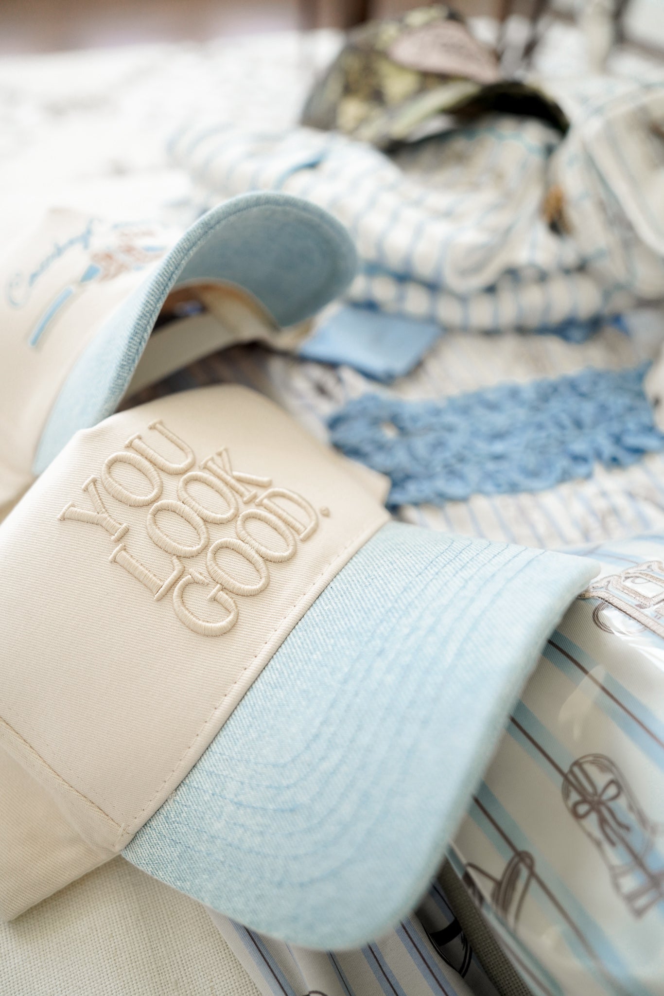 You Look Good. - Denim Vintage Trucker Hat