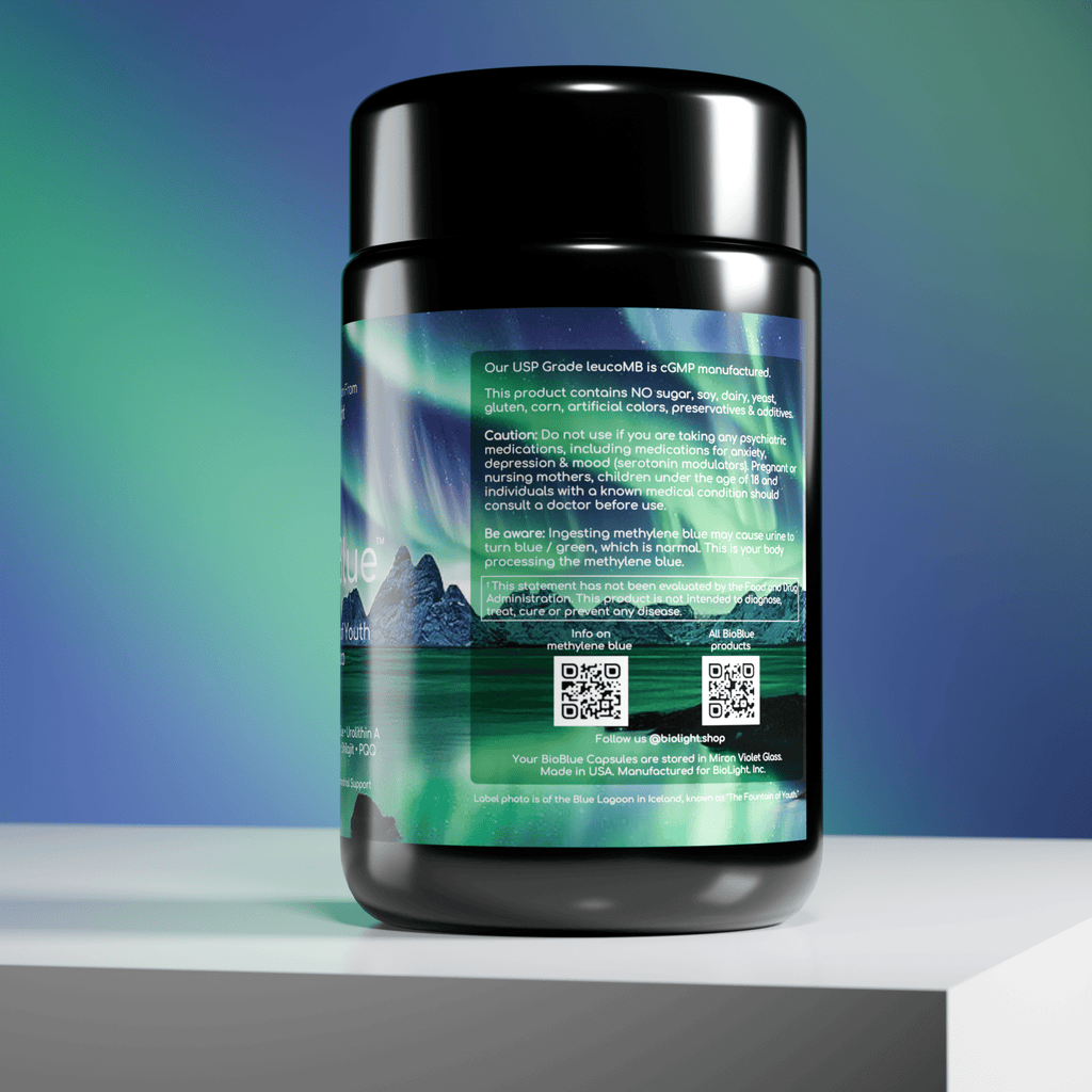 BioBlue Fountain of Youth Leuco Supplement | Advanced Mitochondrial Support & Energy Boosting Formula