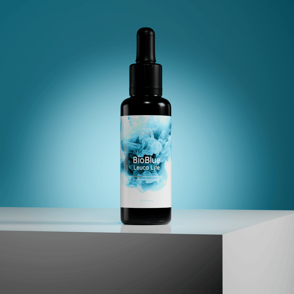 BioBlue Leuco Lite: Rapidly Absorbed Leucomethylene Blue w/ Litewater (Deuterium-Depleted Water) for Enhanced Brain & Mitochondrial Support | Wellness & Longevity Supplement | 1% Solution, USP Grade