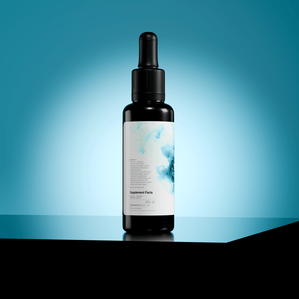 BioBlue Leuco Lite: Rapidly Absorbed Leucomethylene Blue w/ Litewater (Deuterium-Depleted Water) for Enhanced Brain & Mitochondrial Support | Wellness & Longevity Supplement | 1% Solution, USP Grade