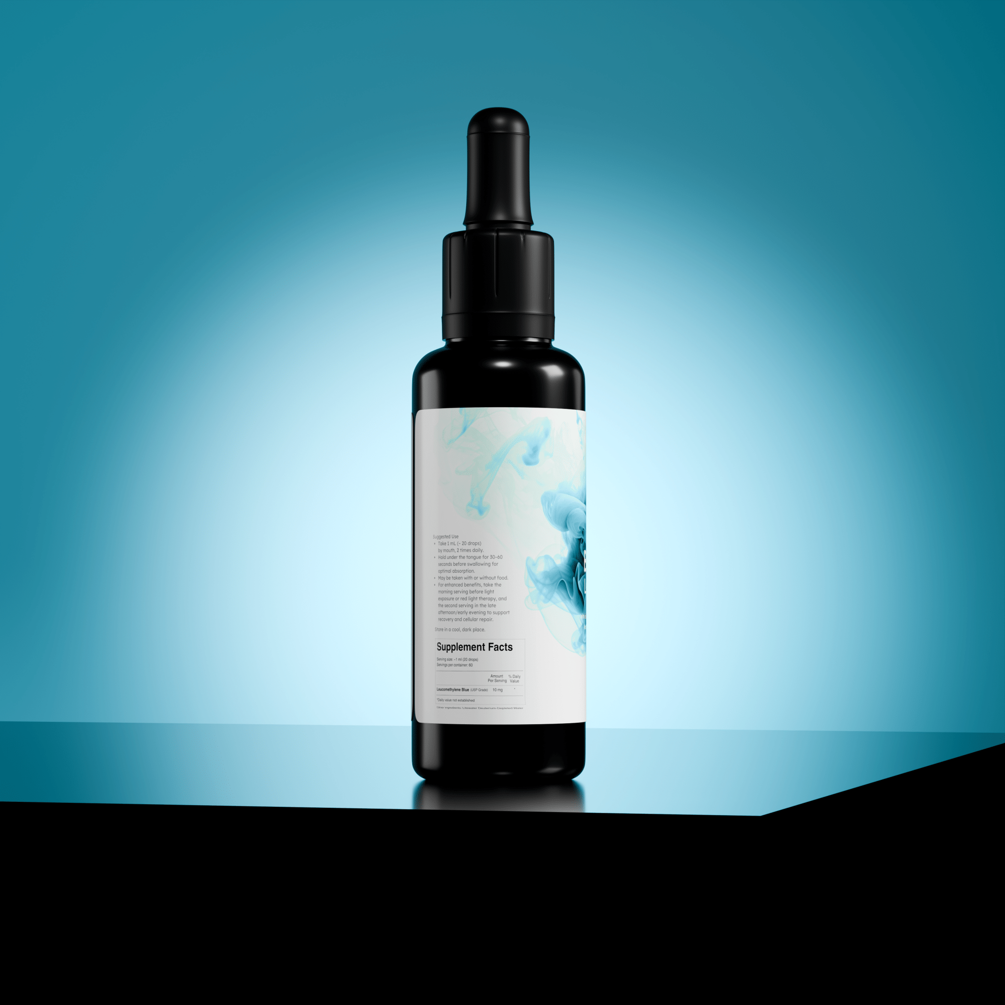 BioBlue Leuco Lite: Rapidly Absorbed Leucomethylene Blue w/ Litewater (Deuterium-Depleted Water) for Enhanced Brain & Mitochondrial Support | Wellness & Longevity Supplement | 1% Solution, USP Grade