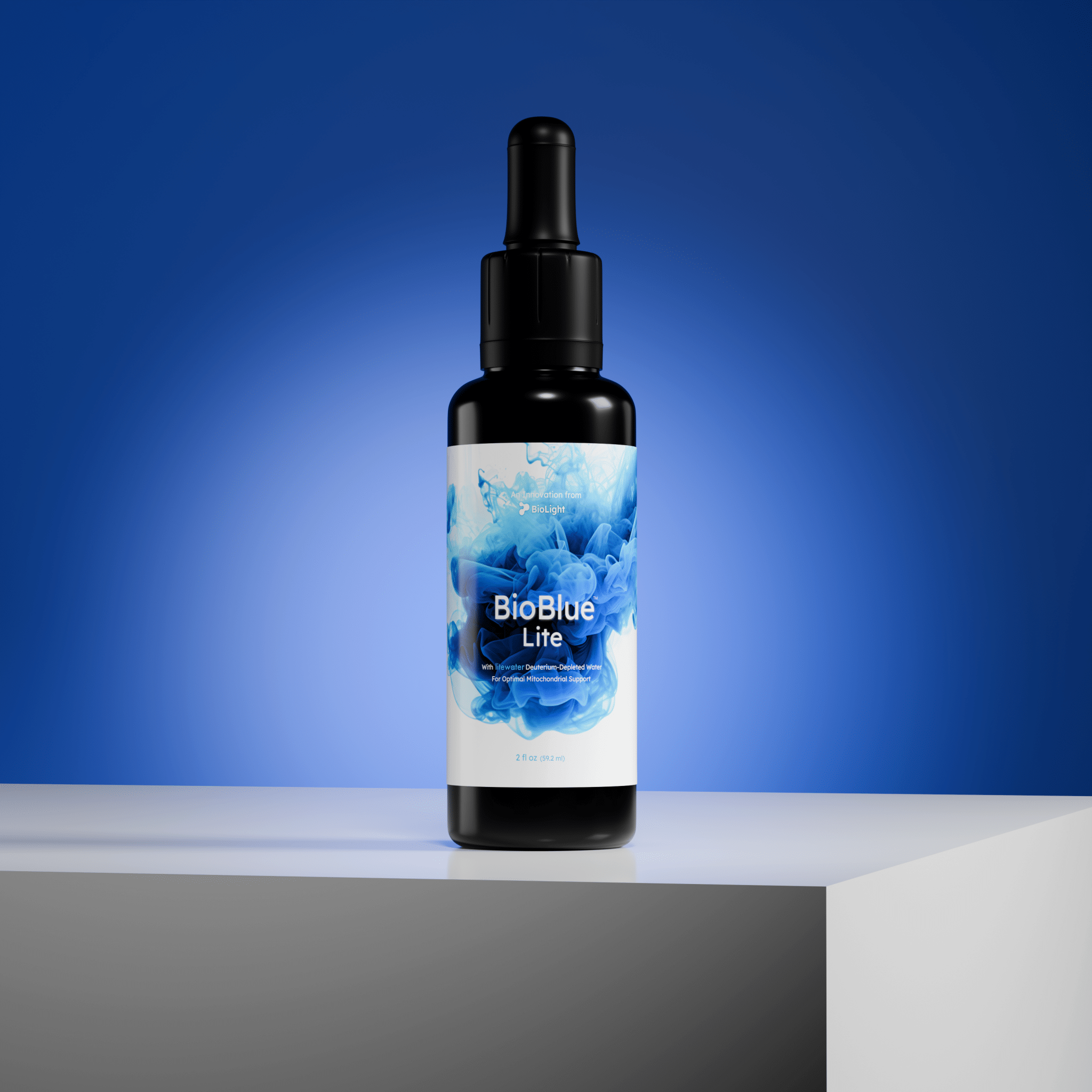 BioBlue Lite: Methylene Blue Supplement w/ Litewater (Deuterium-Depleted Water) - Support Brain Health & Mitochondrial Function | Red Light Therapy Synergist | 1% Solution, USP Grade