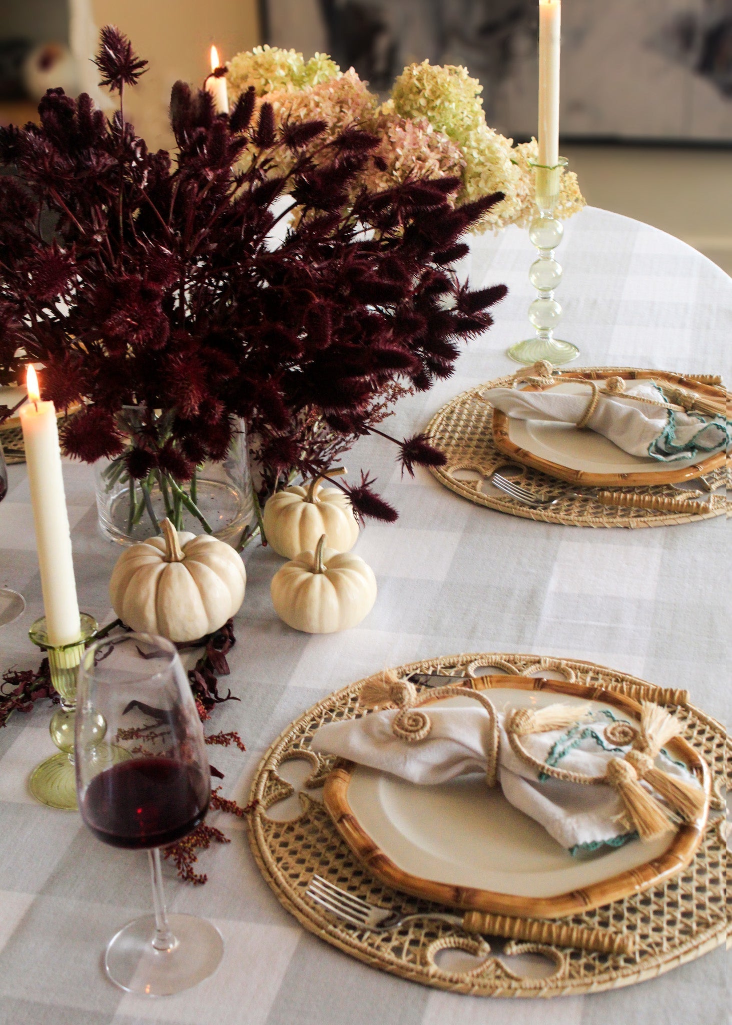 Giardino Reversible Tablecloth in Verde/Blu