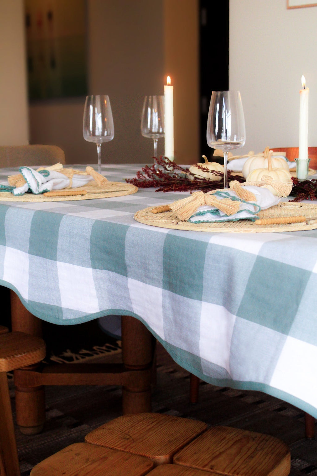 Giardino Reversible Tablecloth in Verde/Blu