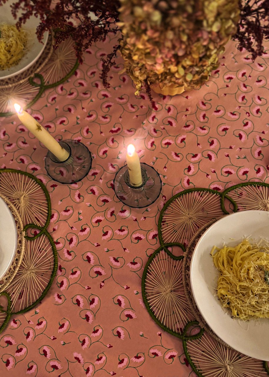 La Leccia Tablecloth in Dark Pink