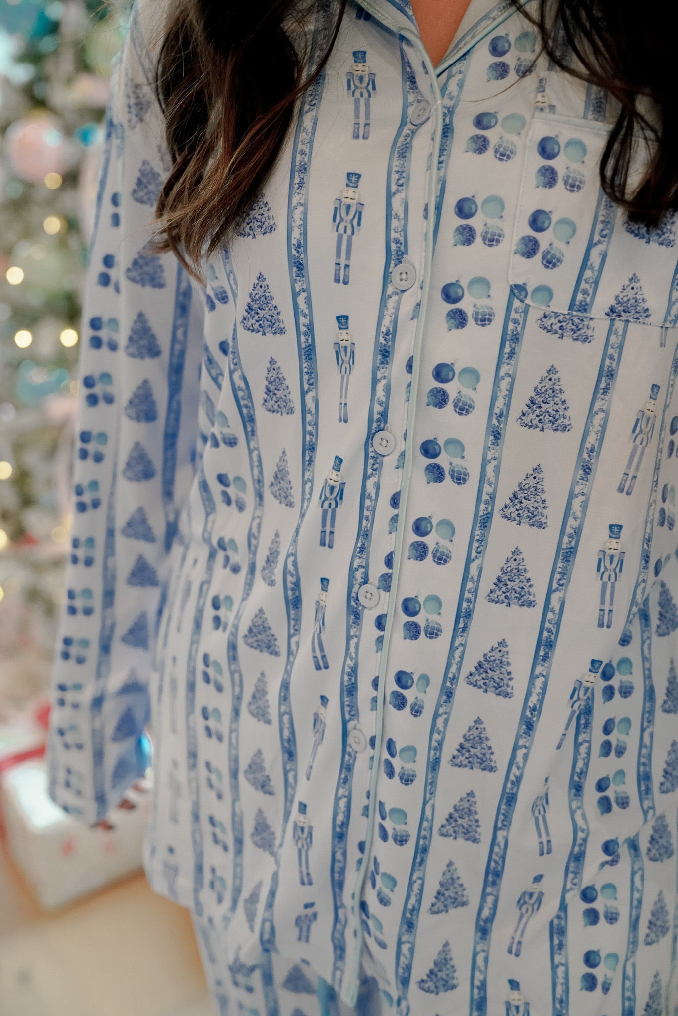Blue Christmas - Long Pajama Set