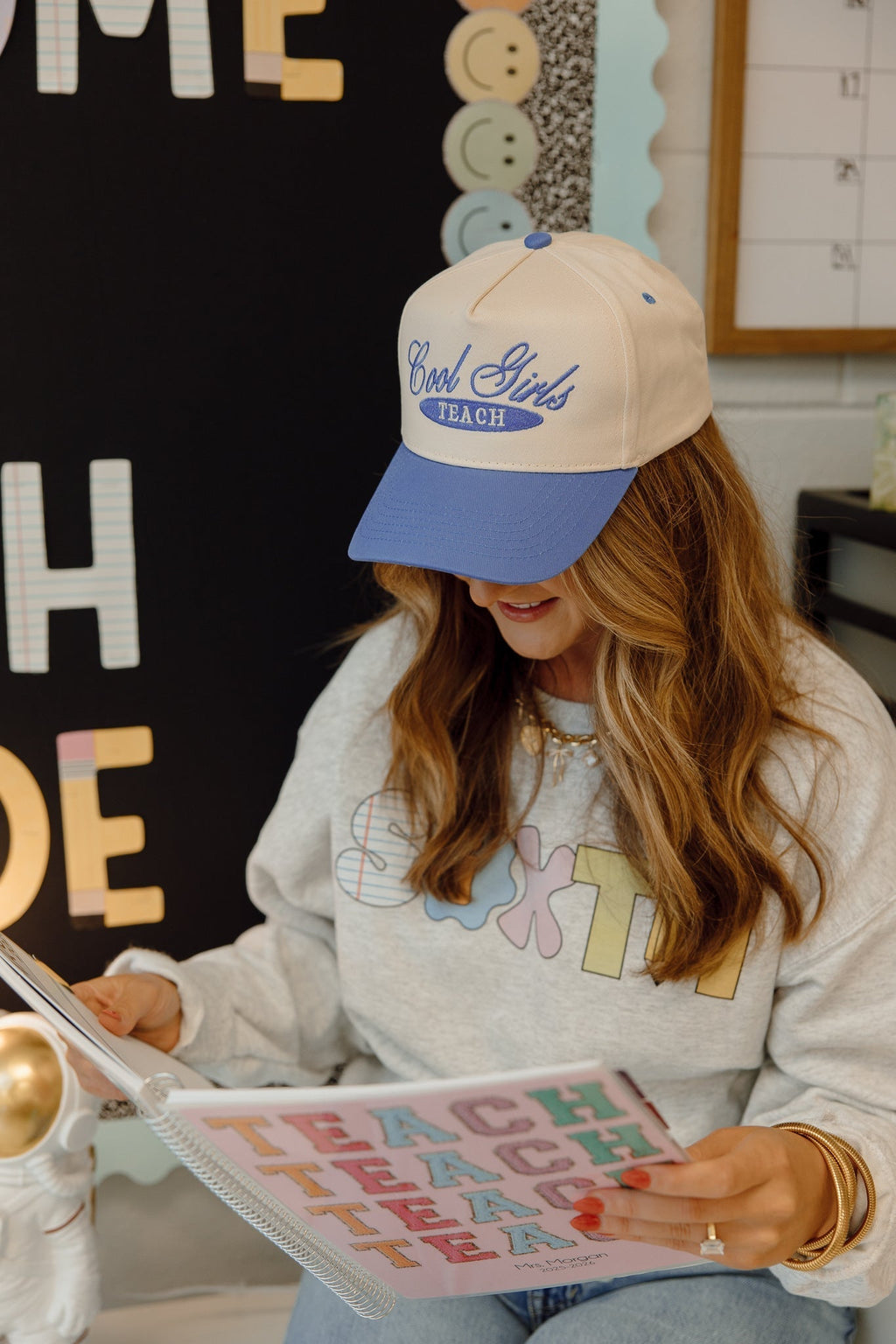Cool Girls Teach - Periwinkle Vintage Trucker Hat