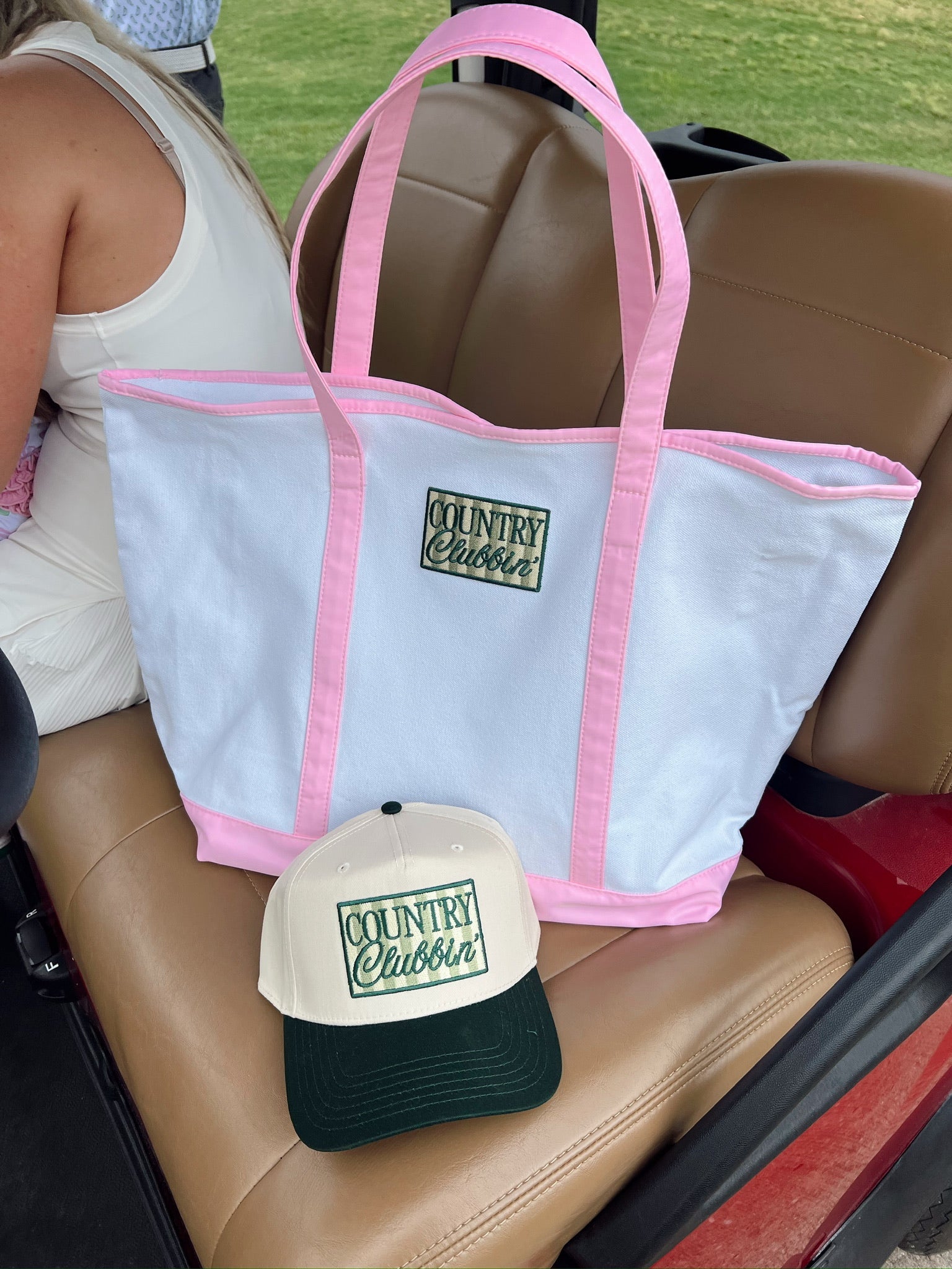 Country Clubbin' - Pink Canvas Tote