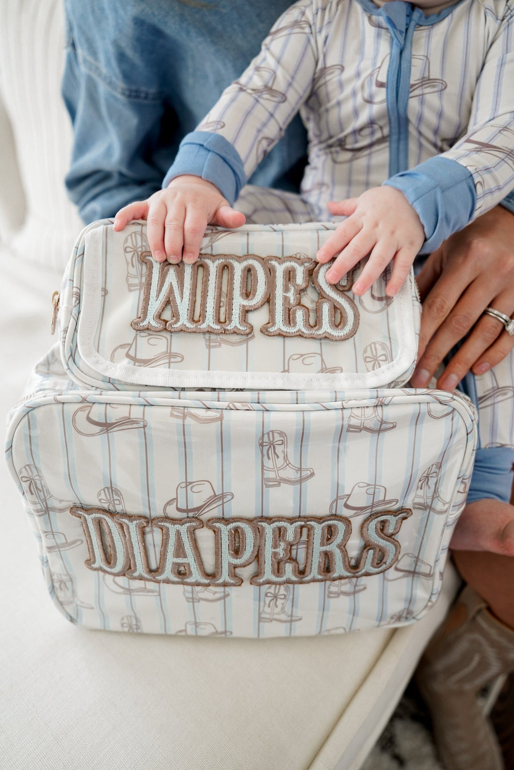 Diapers XL - Western Blues Clear Coat Bag