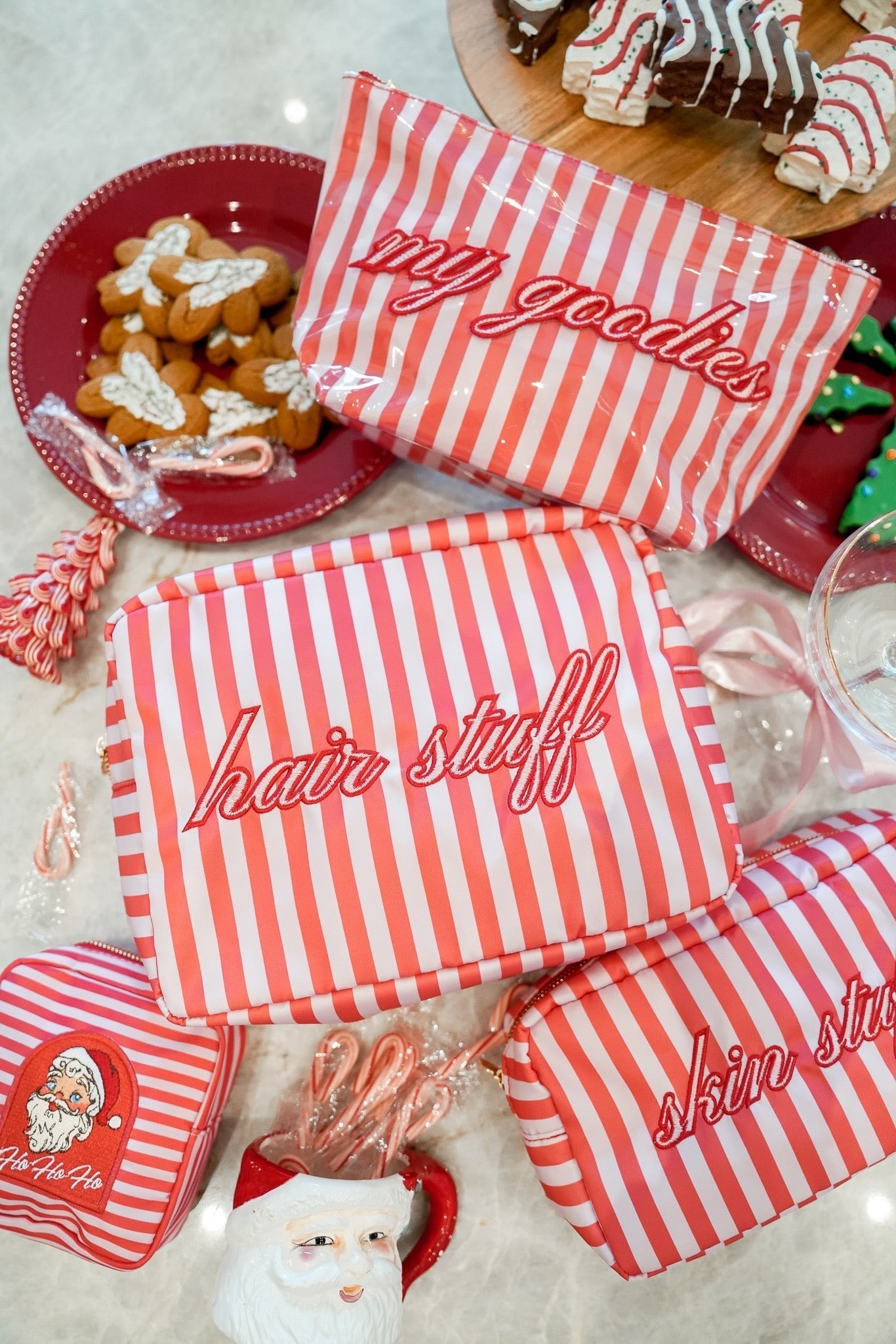 Hair Stuff - Pink & Red Stripes XL Bag