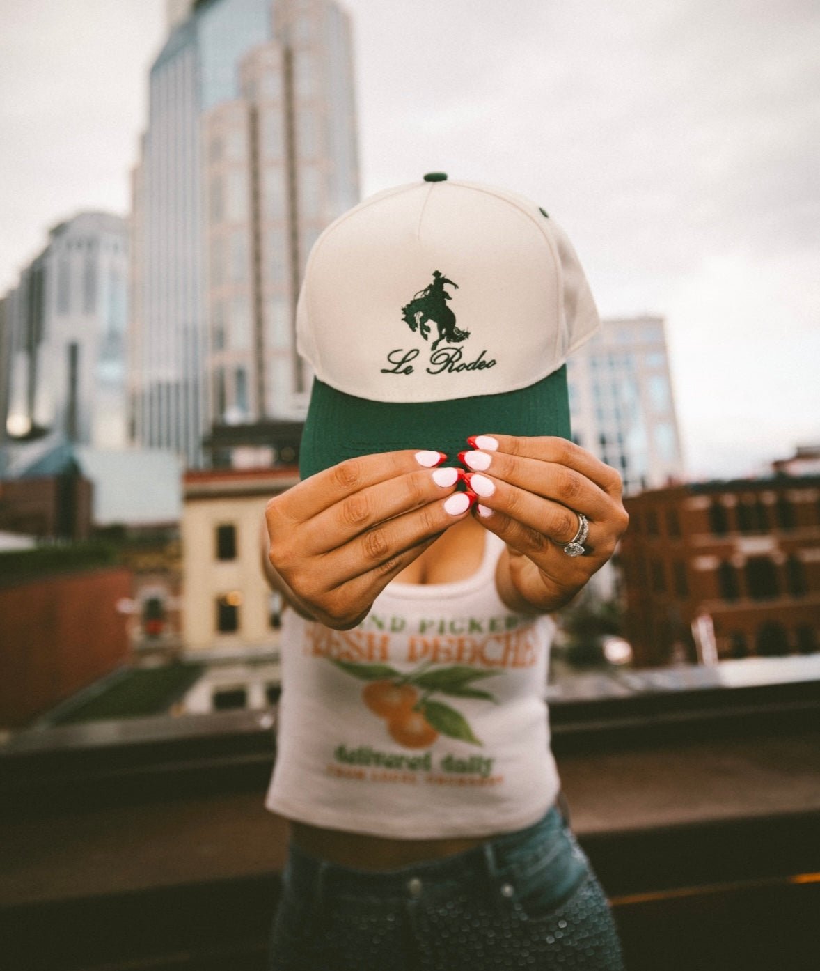 Le Rodeo w Horse - Green Vintage Trucker Hat