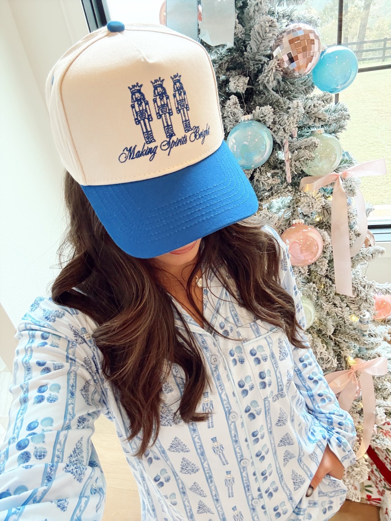 Making Spirits Bright - Blue Vintage Trucker Hat