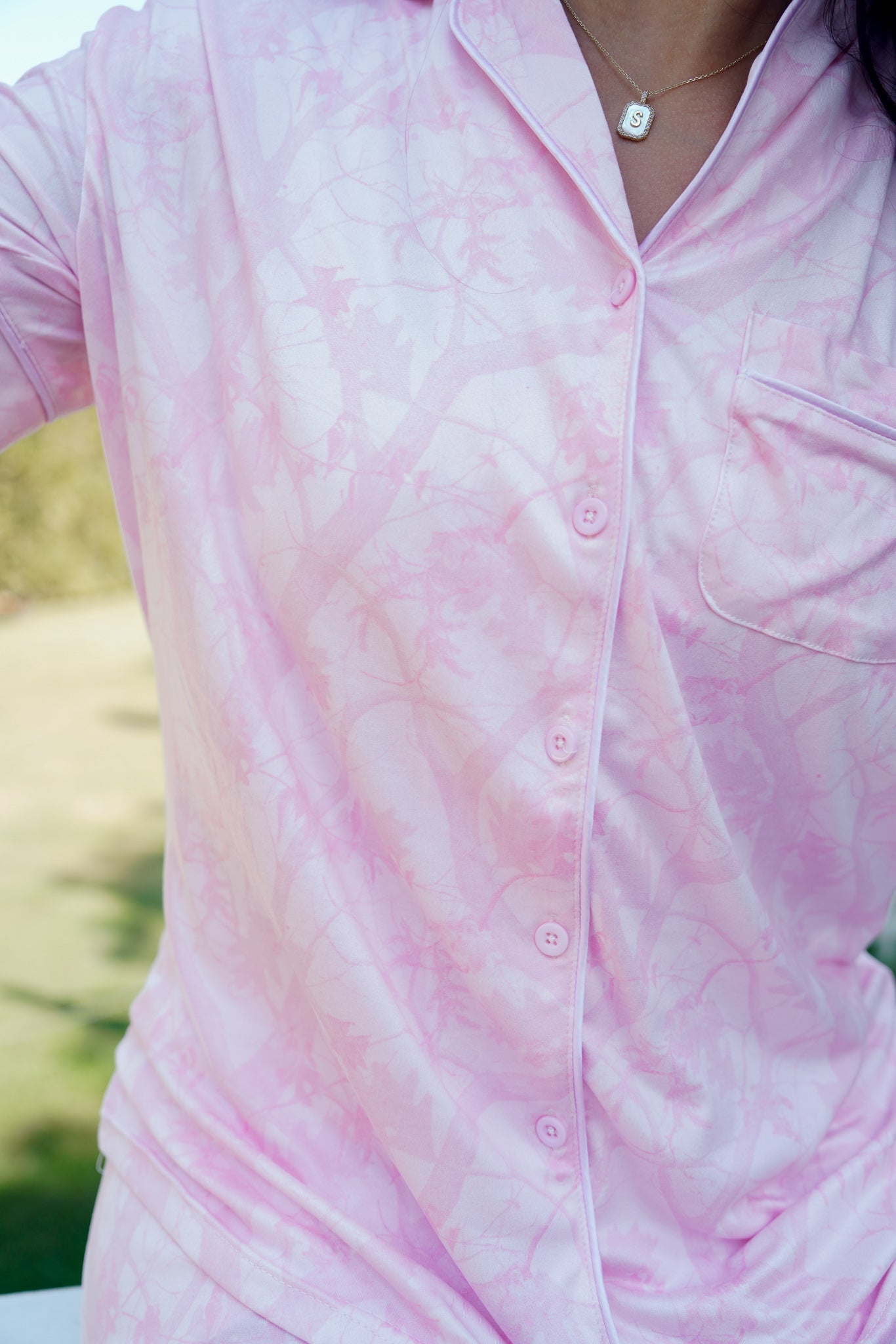 Pink Camo - Short Sleeve + Pant Pajama Set