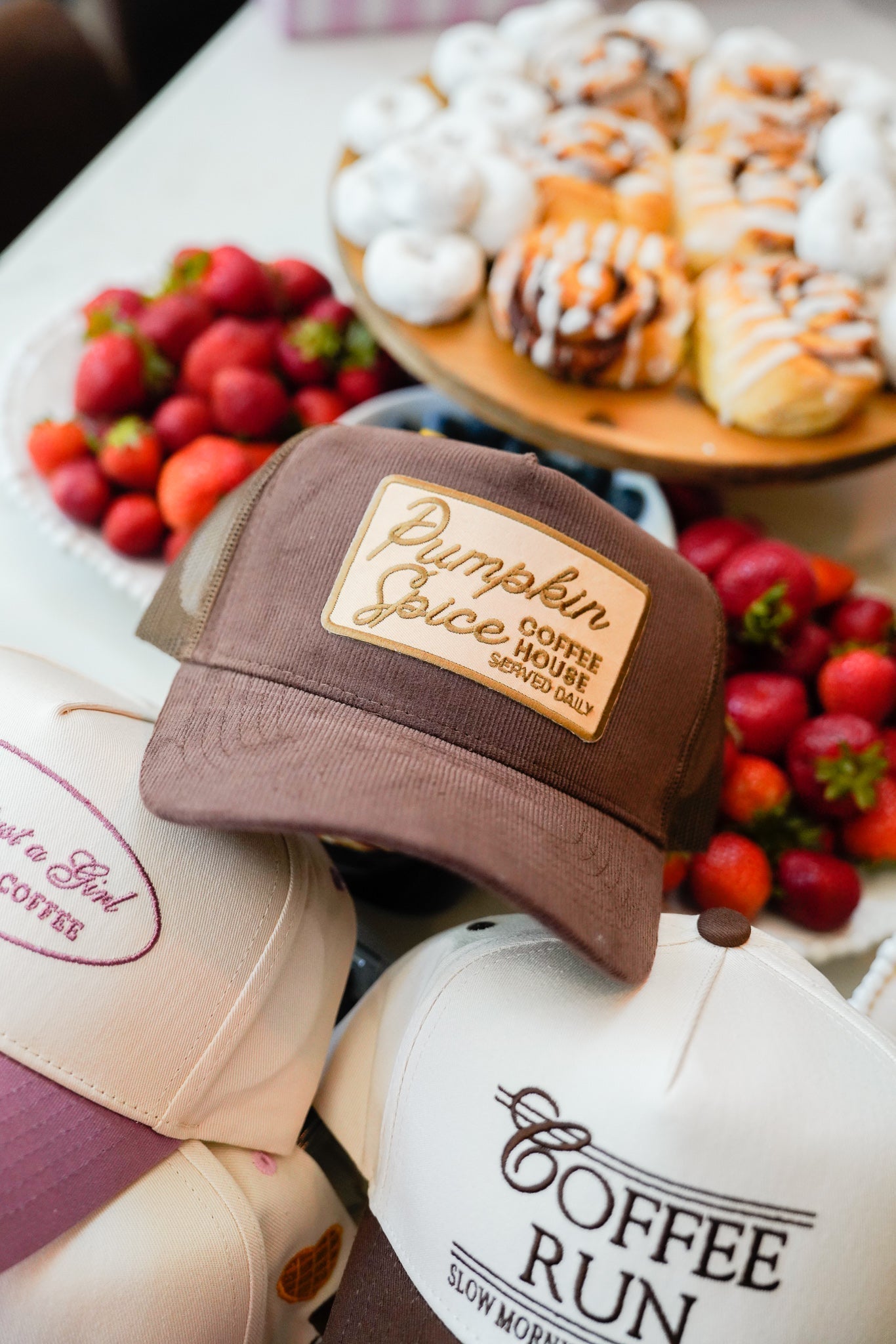 Pumpkin Spice - Brown Corduroy Vintage Trucker Hat