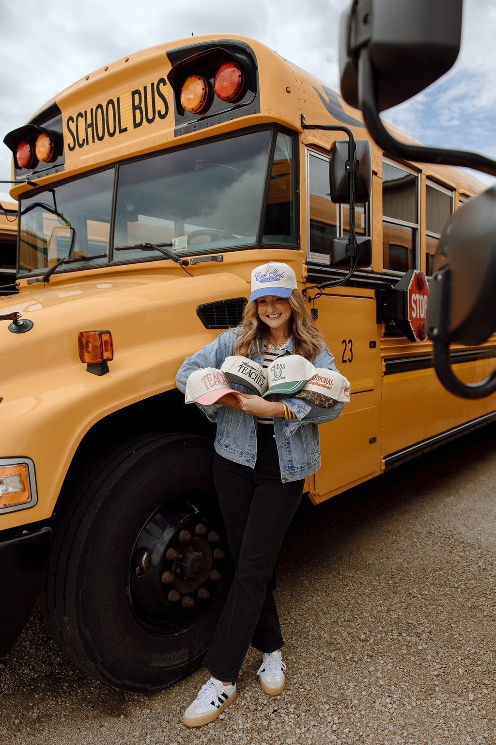 TEACH - Pink Vintage Trucker Hat